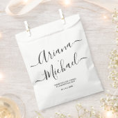 Moderne minimalistische bruiloft zwart-wit geperso bedankzakje (Geknipt)