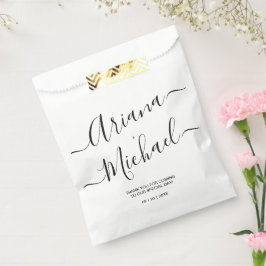 Moderne minimalistische bruiloft zwart-wit geperso bedankzakje