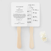 Moderne Minimalistische bruiloftdag Gebeurtenissen Handwaaier (Voorkant en achterkant)