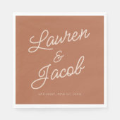 Moderne minimalistische bruine boho bruiloft servet (Voorkant)