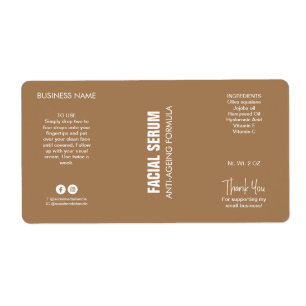 Moderne minimalistische bruine druppelfles Etiket