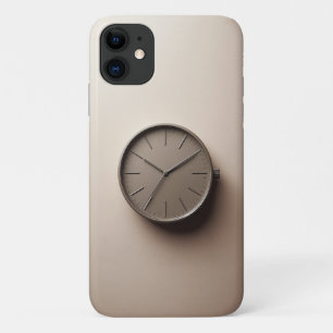Moderne Minimalistische Bruine Klok - Strak Design Case-Mate iPhone Case