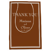 Moderne minimalistische bruine medium geschenktas cadeauzakje (Voorkant)