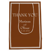 Moderne minimalistische bruine medium geschenktas medium cadeauzakje (Achterkant)