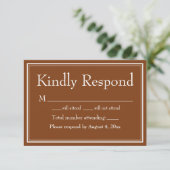 Moderne Minimalistische Bruine RSVP Kaart (Staand voorkant)