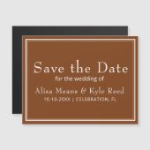 Moderne Minimalistische Bruine Save the Date (Voorkant / Achterkant)