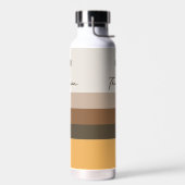 Moderne, minimalistische,  bruine strepen waterfles (Links)