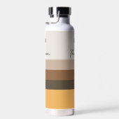 Moderne, minimalistische,  bruine strepen waterfles (Rechts)