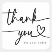 Moderne minimalistische business dank u script har vierkante sticker (Voorkant)