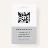 Moderne minimalistische Business Employee ID Kaart Badge (Achterkant)
