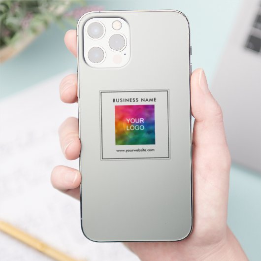 Moderne minimalistische Business Logo Text Sjabloo Sticker (Telefoon)
