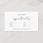 Moderne minimalistische business meerdere datums afsprakenkaartje (Achterkant)