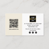 Moderne minimalistische business Uw Logo hier QR-c Visitekaartje (Voorkant)