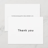 Moderne minimalistische business zwart-wit bedankkaart (Voorkant / Achterkant)
