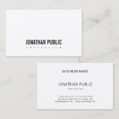 Moderne minimalistische BW Professional Elegant Pl Visitekaartje (Voorkant / Achterkant)