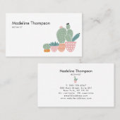 Moderne, minimalistische cactus Cacti Succulent Visitekaartje (Voorkant / Achterkant)