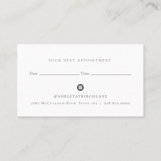 Moderne minimalistische cactus Logo afspraak Visitekaartje (Achterkant)