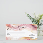 moderne minimalistische cadeaukaart certificaat lo (Staand voorkant)