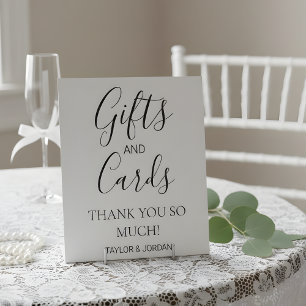 Moderne Minimalistische Cadeaus en Kaarten Reclamebord Met Voetstuk