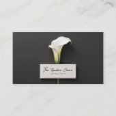 Moderne minimalistische Calla Lily Black Visitekaartje (Voorkant)