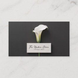 Moderne minimalistische Calla Lily Black Visitekaartje