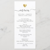 Moderne Minimalistische Calligrafie Gouden Hart Tr Menu (Voorkant)