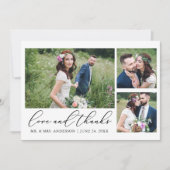 Moderne, minimalistische Calligrafie Love 3 Photo  Bedankkaart (Voorkant)