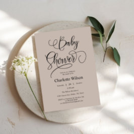 Moderne Minimalistische Calligrafie Meisje Baby Sh Kaart