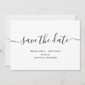 Moderne Minimalistische Calligrafie Save The Date (Voorkant)