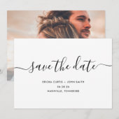 Moderne Minimalistische Calligrafie Save The Date (Voorkant / Achterkant)