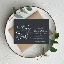 Moderne Minimalistische Calligraphy Baby Shower
