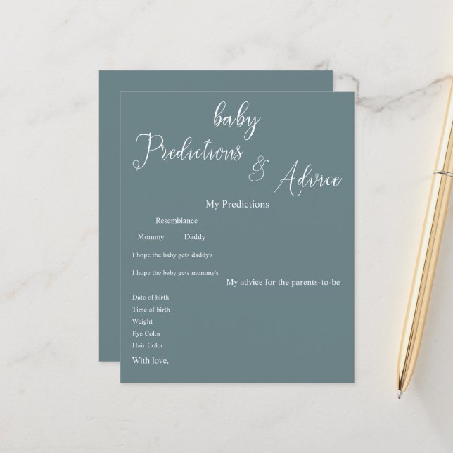 Moderne Minimalistische Calligraphy Baby Shower Sp (Voorkant / Achterkant in situ)