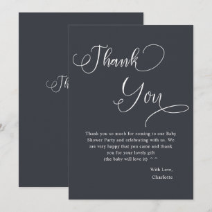 Moderne Minimalistische Calligraphy Jongens Baby S Bedankkaart
