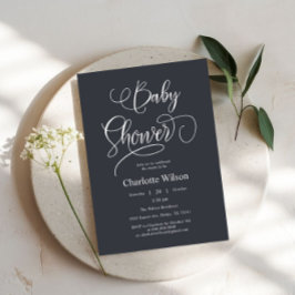 Moderne Minimalistische Calligraphy Meisje Baby Bo Kaart