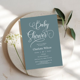 Moderne Minimalistische Calligraphy Meisje Baby Sh Kaart
