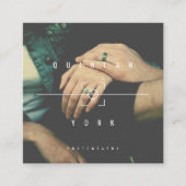 Moderne, minimalistische camera focusfotograaf vierkante visitekaartje (Voorkant)