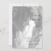 Moderne Minimalistische Casual Foto Trouwfeest Kaart (Voorkant)