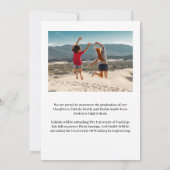 Moderne minimalistische Casual foto Twin afstudere Aankondiging (Achterkant)