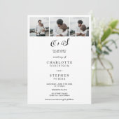 Moderne, minimalistische casual initialen 4 foto's kaart (Staand voorkant)