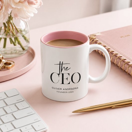 Moderne Minimalistische CEO Mok | Gepersonaliseerd