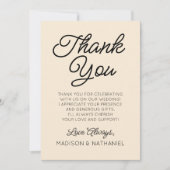 Moderne minimalistische Champagne Afbeelding bruil Bedankkaart (Voorkant)