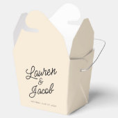 Moderne minimalistische champagne bruiloft bedankdoosjes (Geopend)