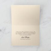 Moderne minimalistische champagne bruiloft bedankkaart (Binnen)