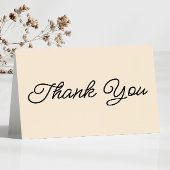 Moderne minimalistische champagne bruiloft bedankkaart