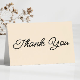 Moderne minimalistische champagne bruiloft bedankkaart