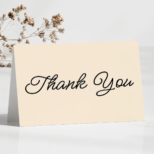 Moderne minimalistische champagne bruiloft bedankkaart