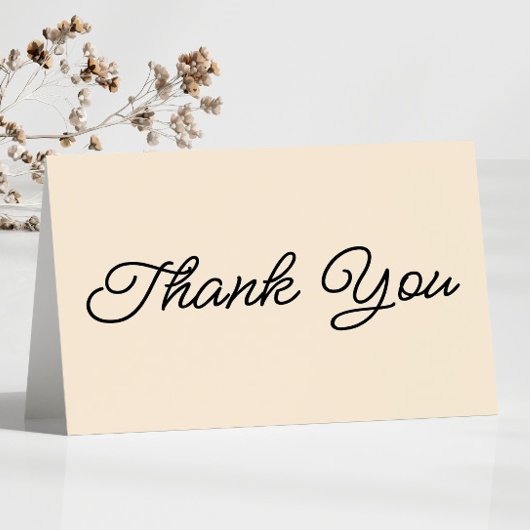 Moderne minimalistische champagne bruiloft bedankkaart