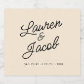 Moderne minimalistische champagne bruiloft bier etiket (Enkel label)