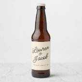 Moderne minimalistische champagne bruiloft bier etiket (Voorkant)
