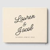 Moderne minimalistische champagne bruiloft gastenboek (Achterkant)